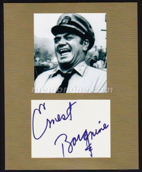 Borgnine Ernest ACTING LEGEND Original Hand Signed 8x10 Display - Click Image to Close